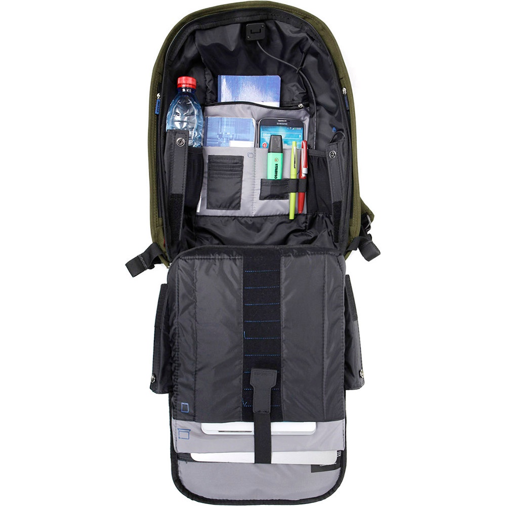 Anti-theft backpack with laptop compartment up to 15.6" Samsonite Securipak KA6*001 Foliage Green