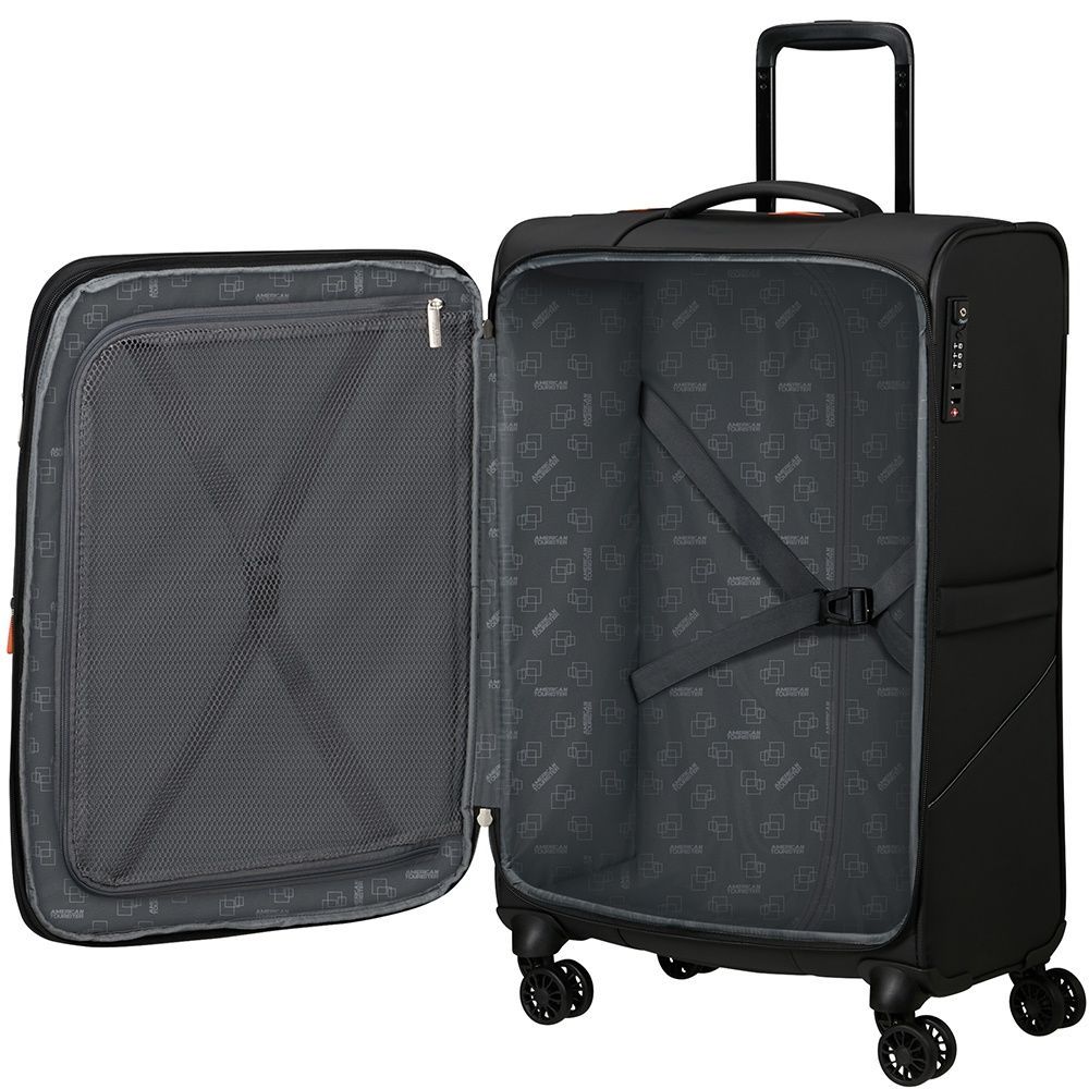 Waterproof suitcase American Tourister Summerride textile on 4 wheels ME7*105;09 Black (medium)