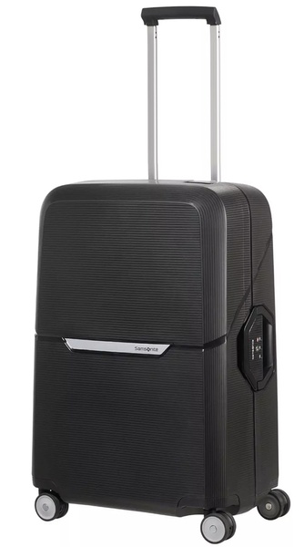 Samsonite Magnum Eco suitcase made of polypropylene on 4 wheels KH2*002 Graphite/Silver (medium)