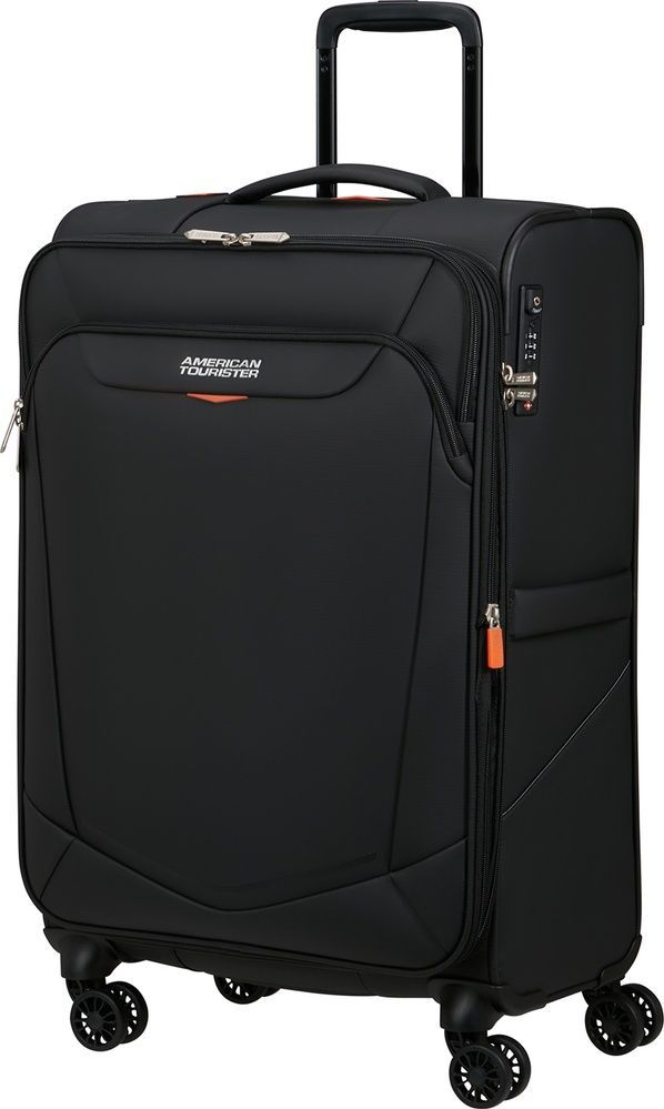Waterproof suitcase American Tourister Summerride textile on 4 wheels ME7*105;09 Black (medium)