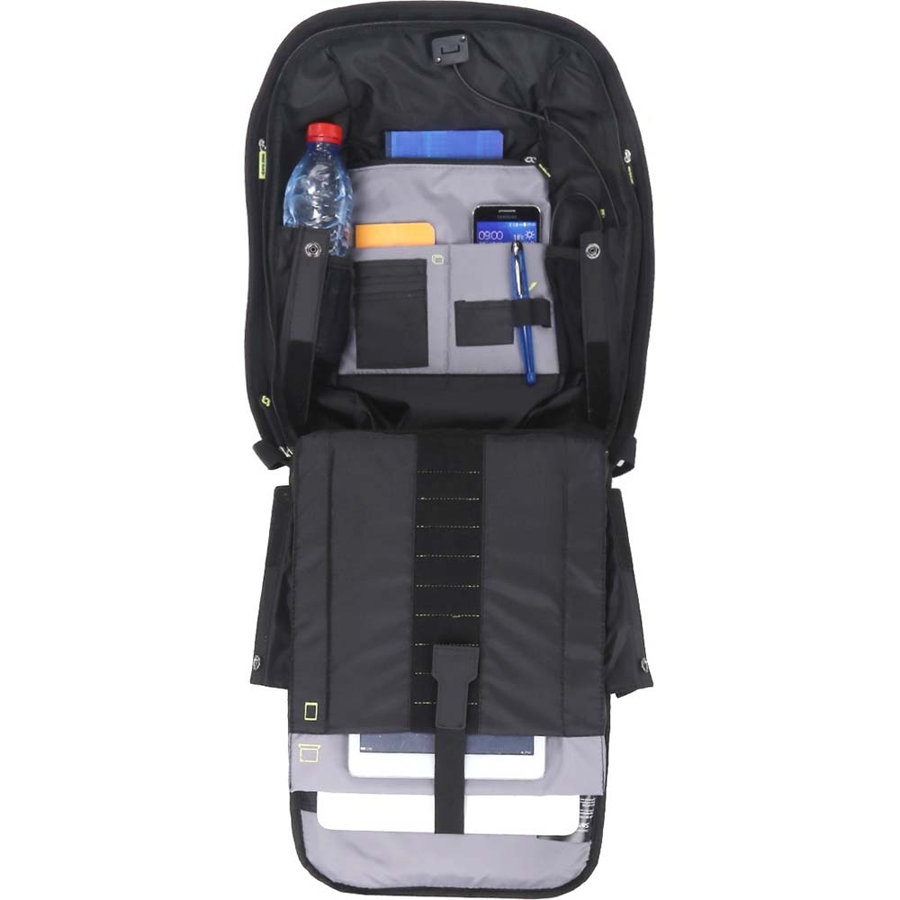 Anti-theft backpack with laptop compartment up to 15.6" Samsonite Securipak KA6*001 Black Steel