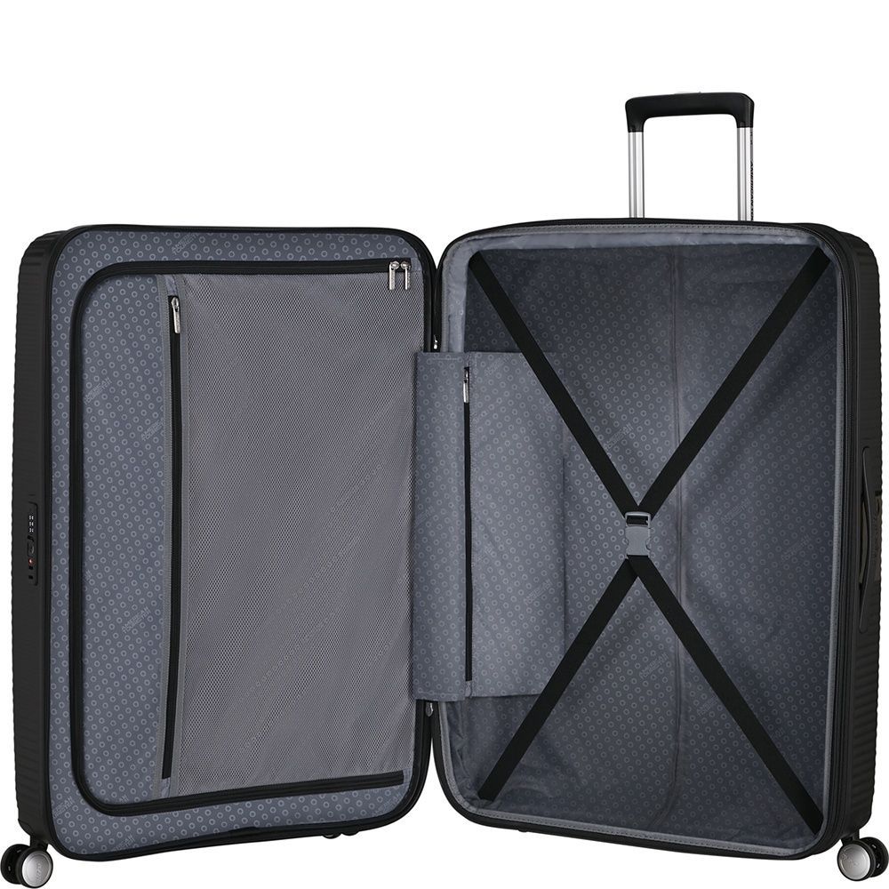 Suitcase American Tourister Soundbox made of polypropylene on 4 wheels 32G*009; Bass Black (extra large)
