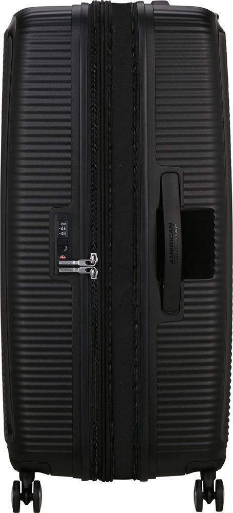 Suitcase American Tourister Soundbox made of polypropylene on 4 wheels 32G*009; Bass Black (extra large)