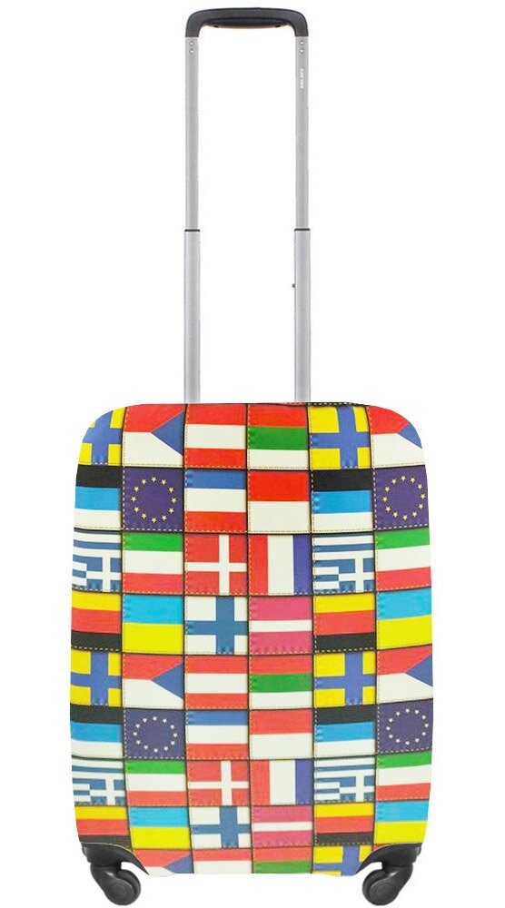Универсальный защитный чехол для малого чемодана 8003-0413 Флаги мира