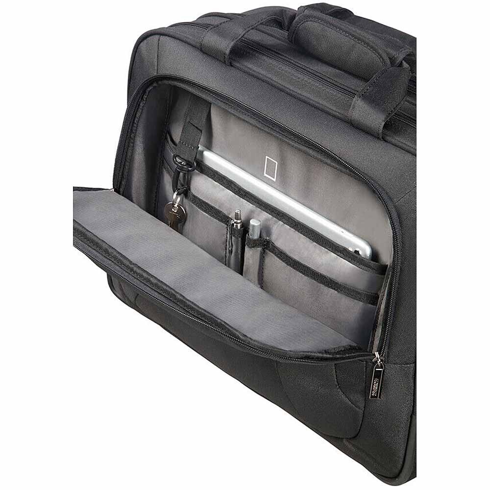 Pilot case on wheels with laptop compartment up to 15.6" American Tourister AT Work 33G*006 Black Orange