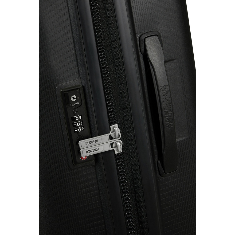 Suitcase American Tourister AeroStep made of polypropylene on 4 wheels MD8*002 Black (medium)