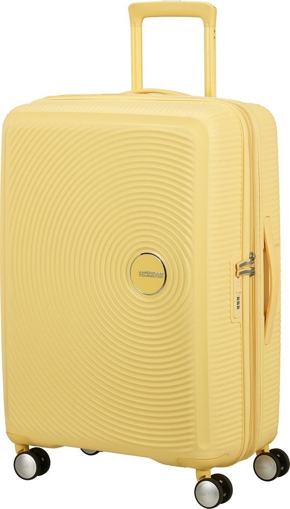 Suitcase American Tourister Soundbox made of polypropylene on 4 wheels 32G*002 Pastel Yellow (medium)