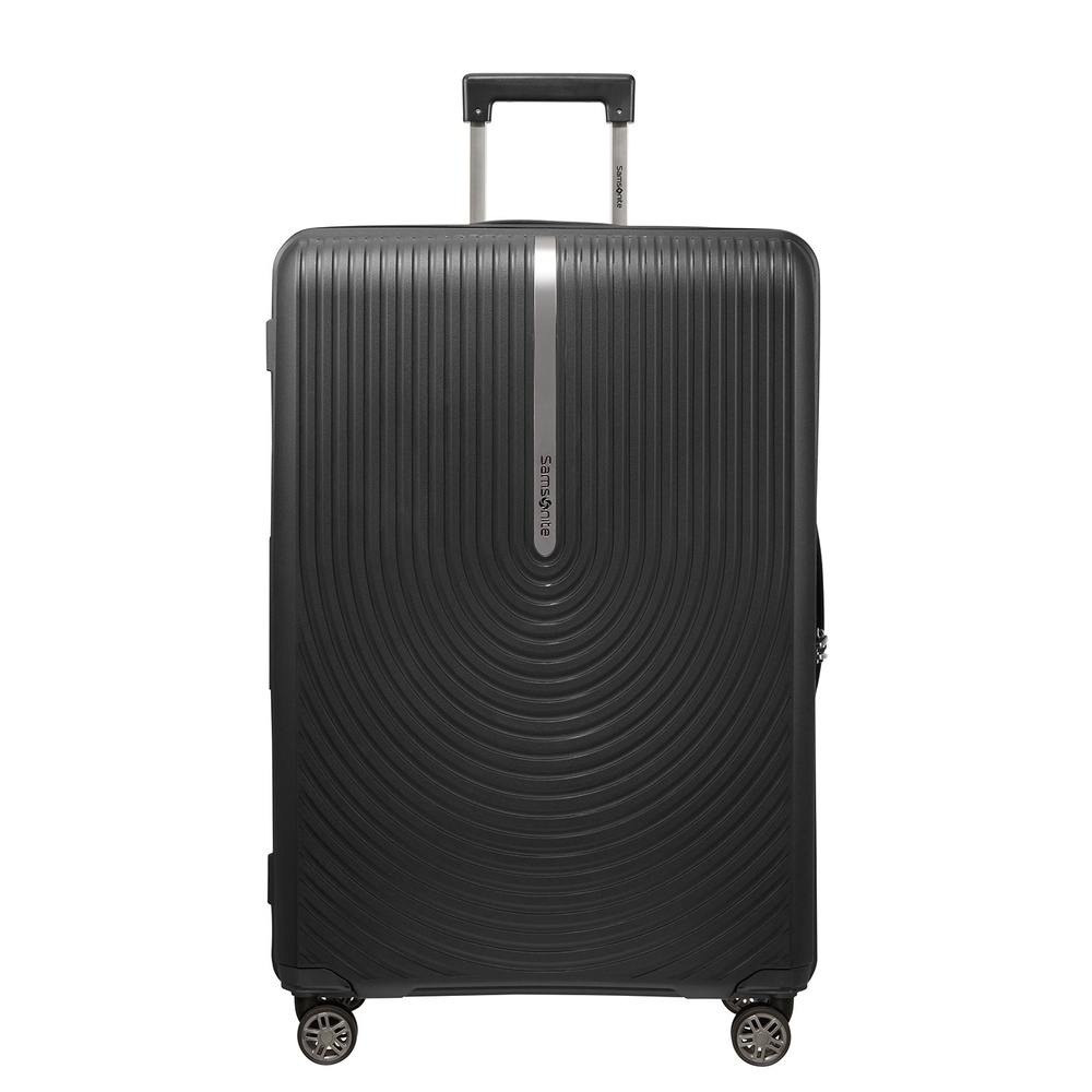 Suitcase Samsonite HI-FI made of polypropylene on 4 wheels KD8*003 Black (large)