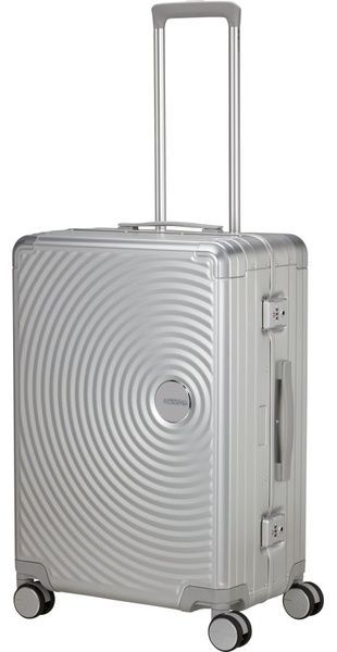 Валіза American Tourister Soundbox ALU алюмінієва на 4-х колесах MI3*002 Silver (середня)