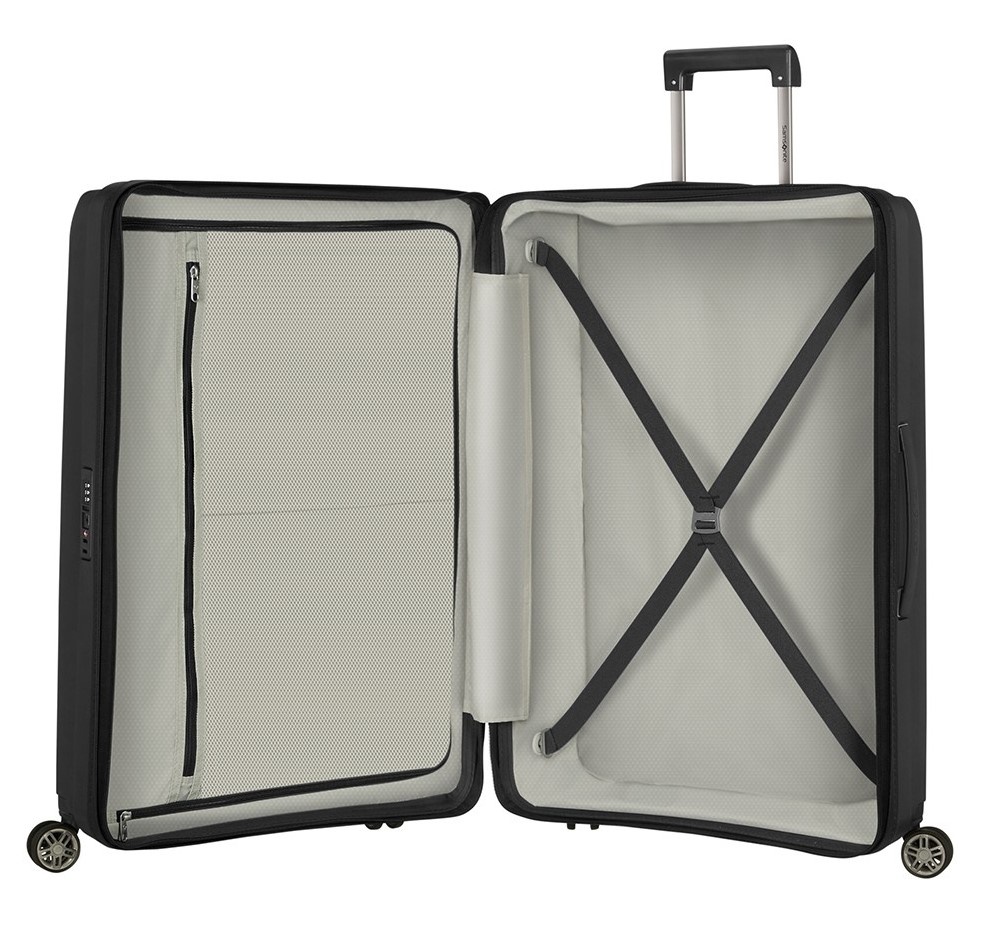 Suitcase Samsonite HI-FI made of polypropylene on 4 wheels KD8*003 Black (large)