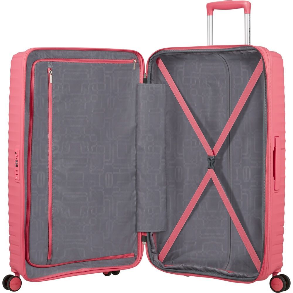 Suitcase American Tourister Diablast on 4 wheels made of polypropylene MK2*003;90 Pink Glitch (large)