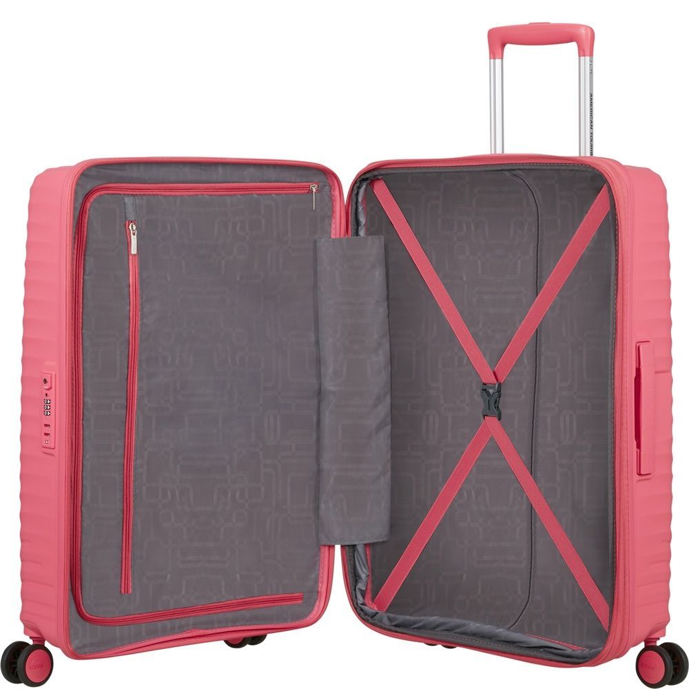 Валіза American Tourister Diablast на 4-х колесах з поліпропілену MK2*002;90 Pink Glitch (середня)