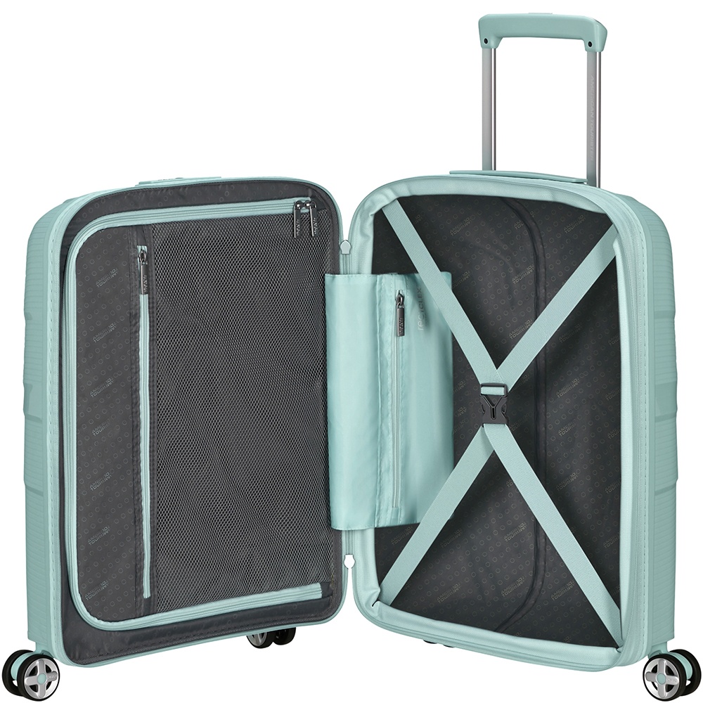 Suitcase American Tourister Starvibe made of polypropylene on 4 wheels MD5*002 Metallic Surf Blue (small)