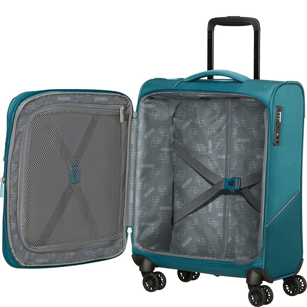 Чемодан American Tourister Summerride текстильный на 4-х колесах ME7*004;51 Totally Teal (малый)