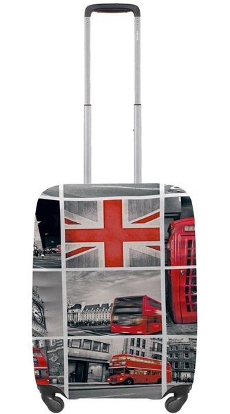 Универсальный защитный чехол для малого чемодана S 8003-0433 Лондон коллаж