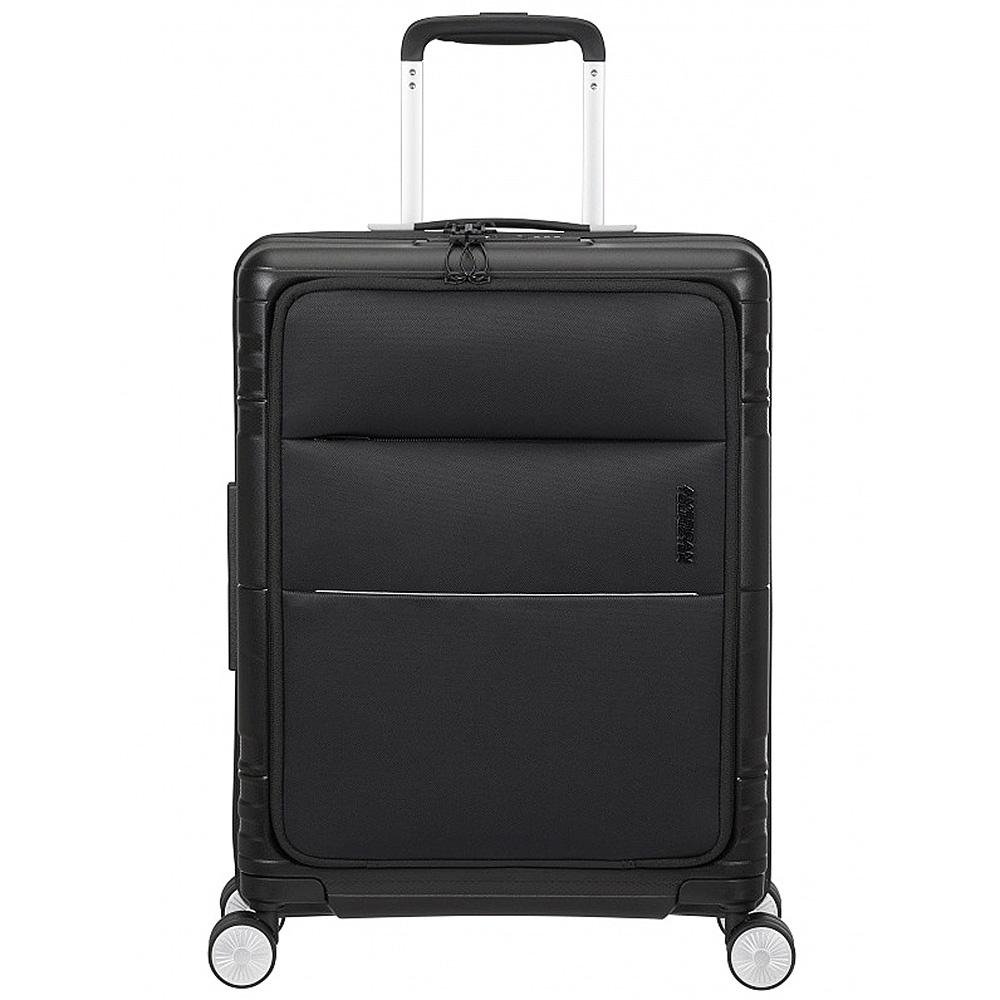 American Tourister Hello Cabin suitcase with laptop compartment up to 15.6" made of polypropylene on 4 wheels MC4 * 001 Onyx Black (small)