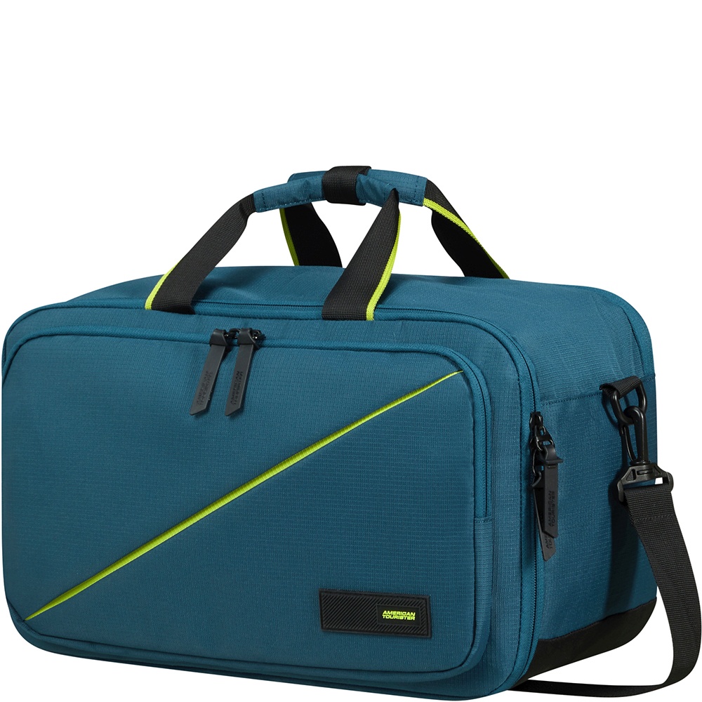 Travel backpack American Tourister Take2Cabin textile for hand luggage in Ryanair and laptop up to 15.6" 91G*007 Harbor Blue (small)