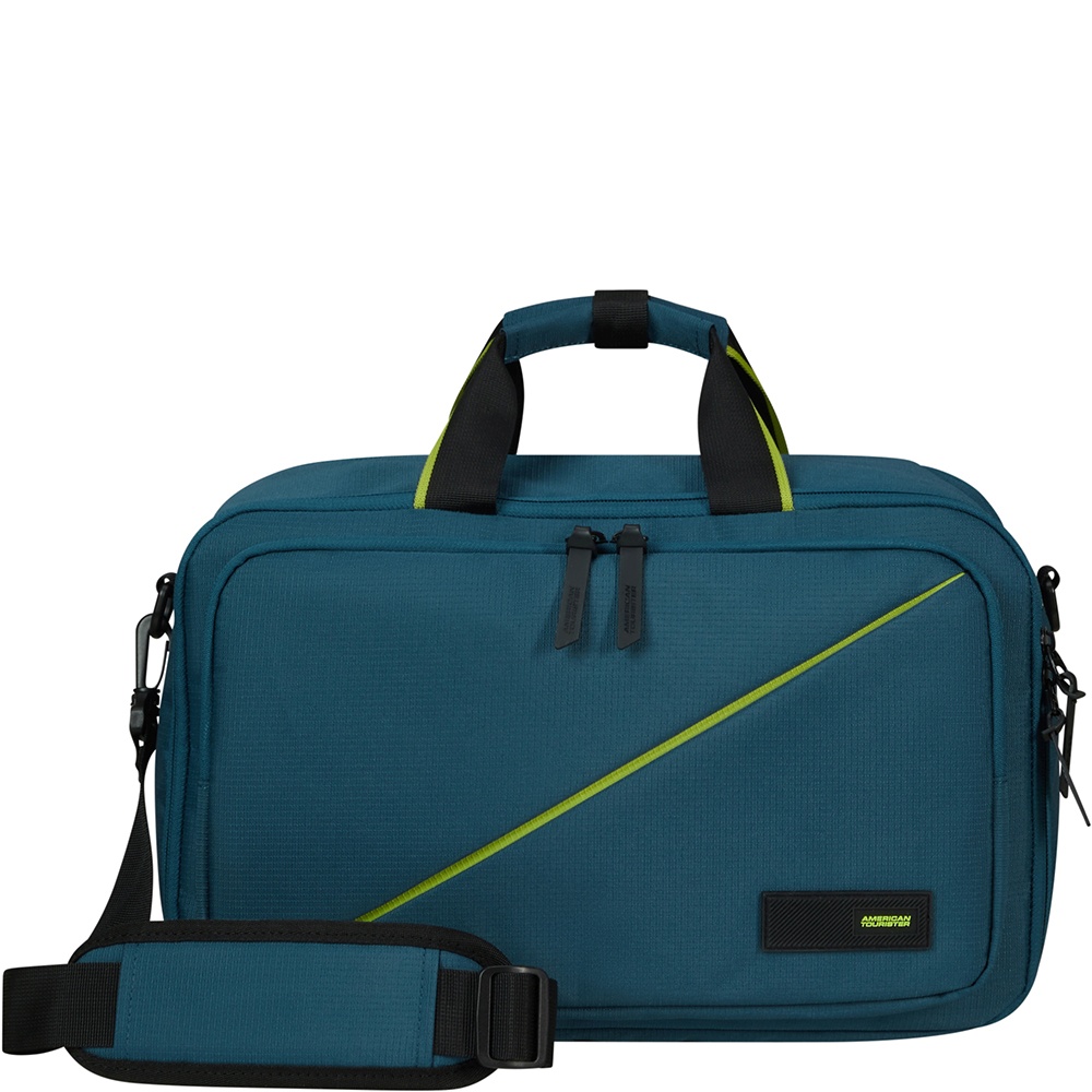 Travel backpack American Tourister Take2Cabin textile for hand luggage in Ryanair and laptop up to 15.6" 91G*007 Harbor Blue (small)