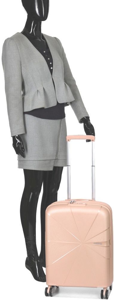 Валіза American Tourister Starvibe із поліпропілену на 4-х колесах MD5*002 Metallic Peach (мала)