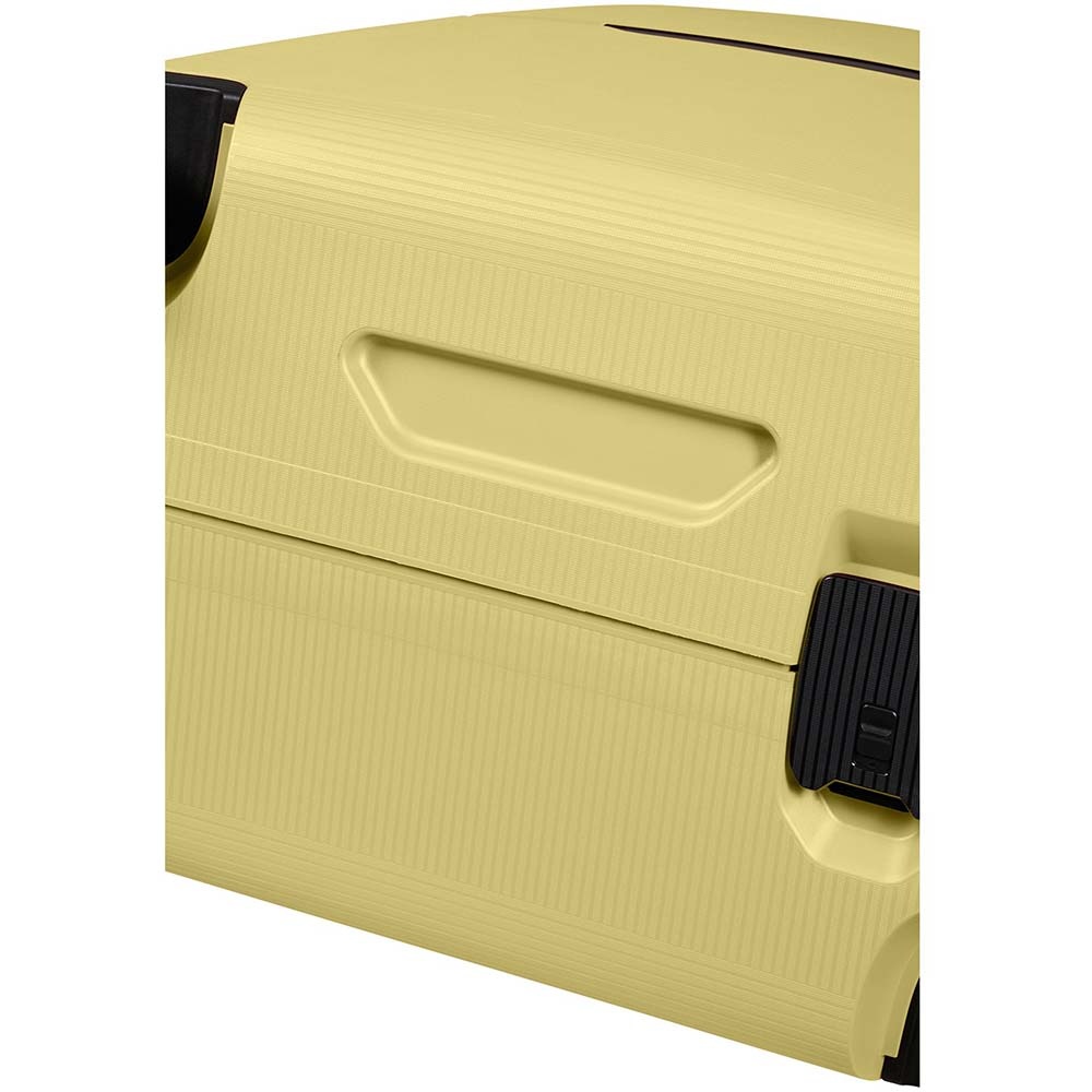 Suitcase Samsonite Magnum Eco made of polypropylene on 4 wheels KH2 * 002 Pastel Yellow (medium)