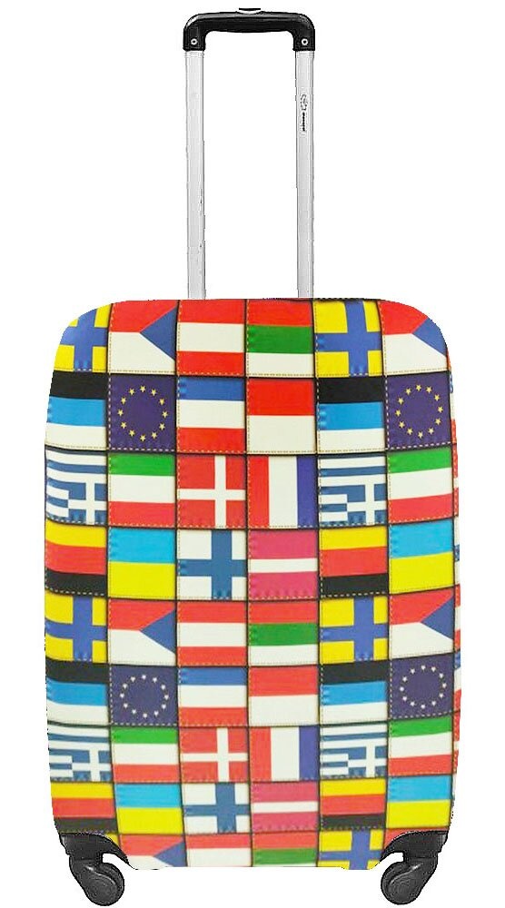 Універсальний захисний чохол для середньої валізи 8002-0413 Прапори світу