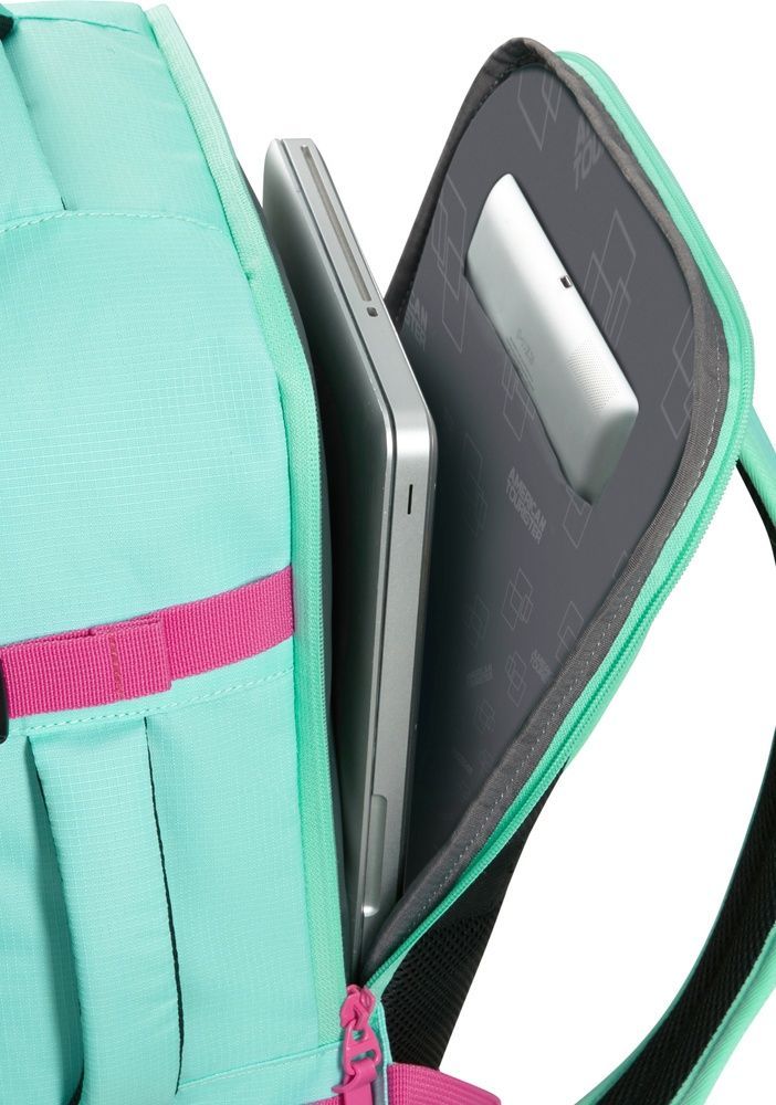 Рюкзак дорожній American Tourister Take2Cabin MS для ручної поклажі в Wizz Air/Ryanair та ноутбука до 15,6" 91G*009 Jelly Mint/Electric Fuchsia