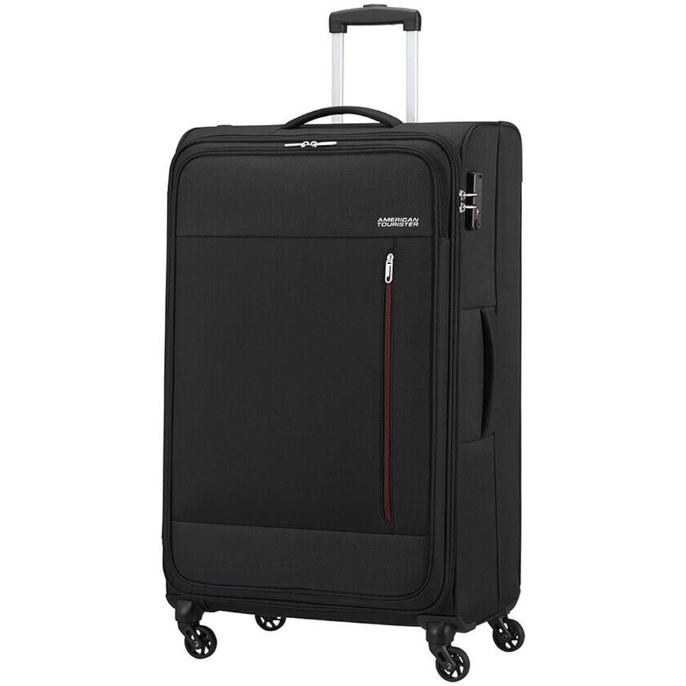Suitcase American Tourister Heat Wave textile on 4 wheels 95g*004 Jet Black (large)