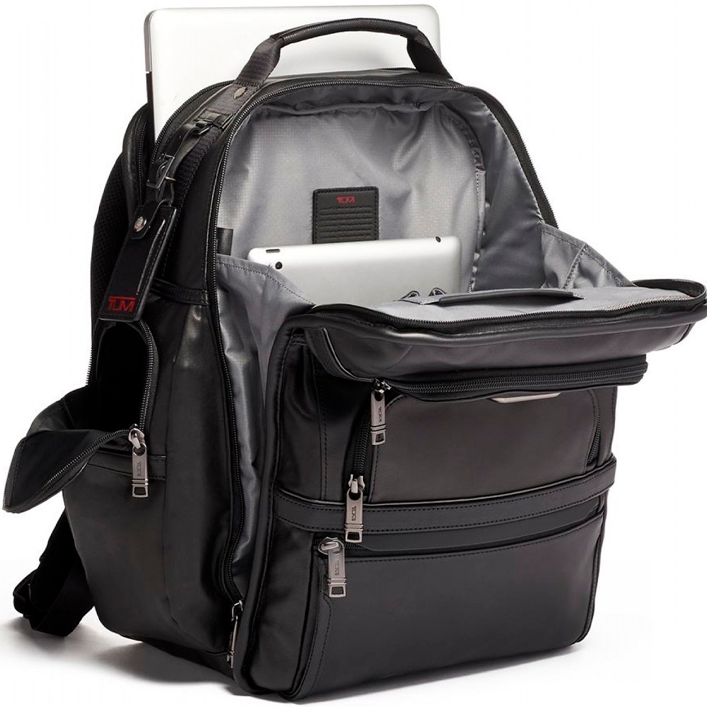 Backpack made of genuine leather Tumi Alpha 3 Brief Pack Leather 15" 09603580dl3 Black