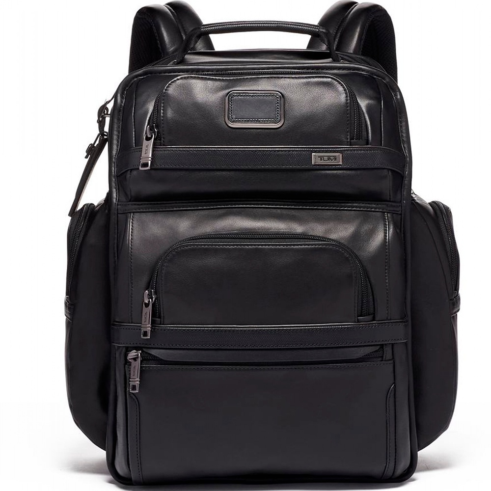 Backpack made of genuine leather Tumi Alpha 3 Brief Pack Leather 15" 09603580dl3 Black