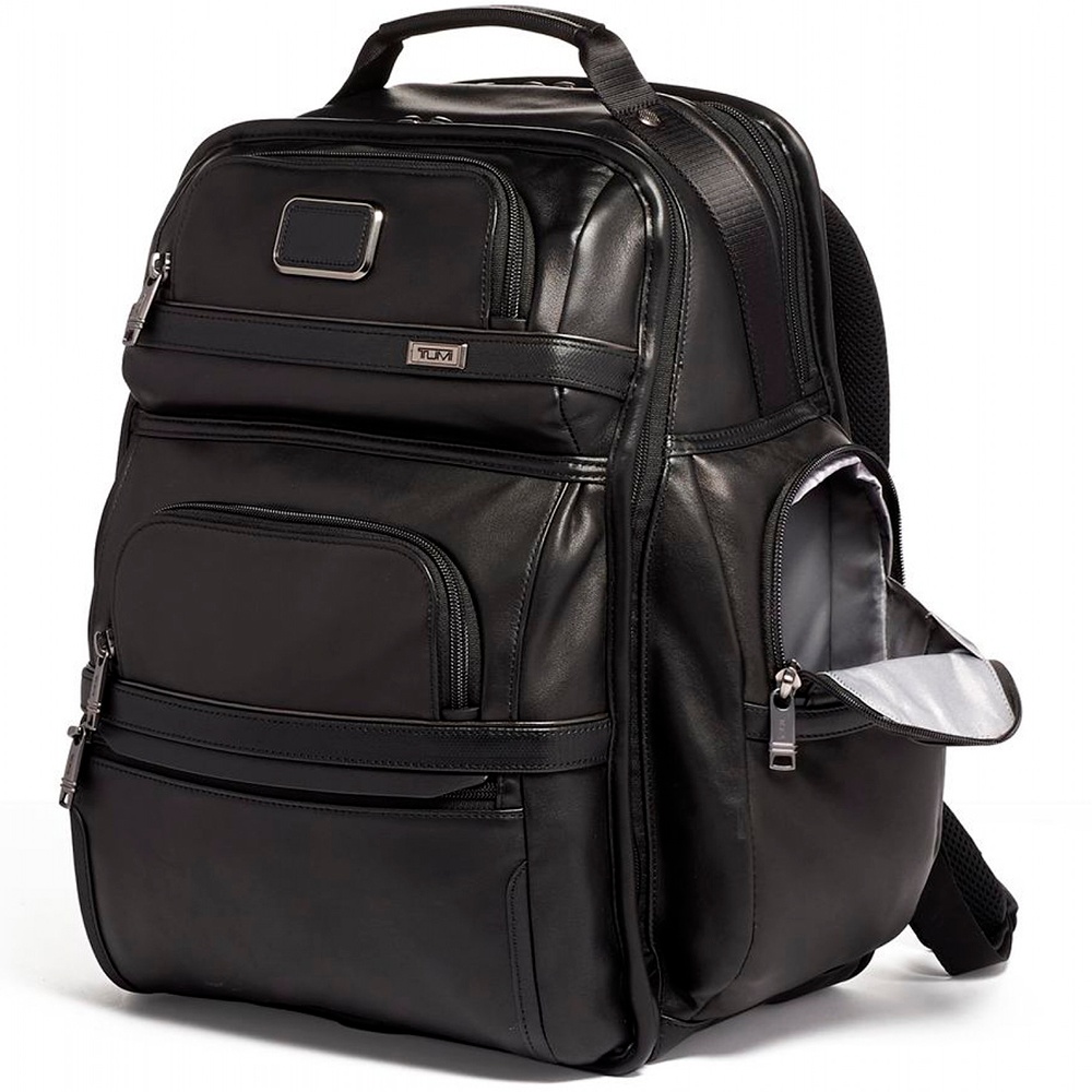 Backpack made of genuine leather Tumi Alpha 3 Brief Pack Leather 15" 09603580dl3 Black