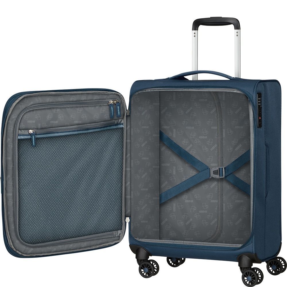 Легкий чемодан American Tourister AeroSpin текстильный на 4-х колесах MH6*001;31 Indigo (малый)