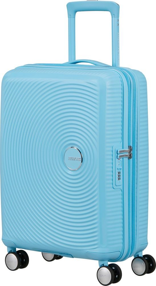 Suitcase American Tourister Soundbox made of polypropylene on 4 wheels 32G*001 Blueberry Fizz (small)