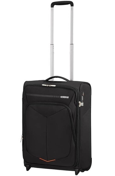 Suitcase American Tourister SummerFunk textile on 2 wheels 78G*001 (small), Black, Small (cabin size), 0-50 liters, 42 л, 40 х 55 x 20 см, 2 кг, Up to 2 kg, Single, Without extension, Black