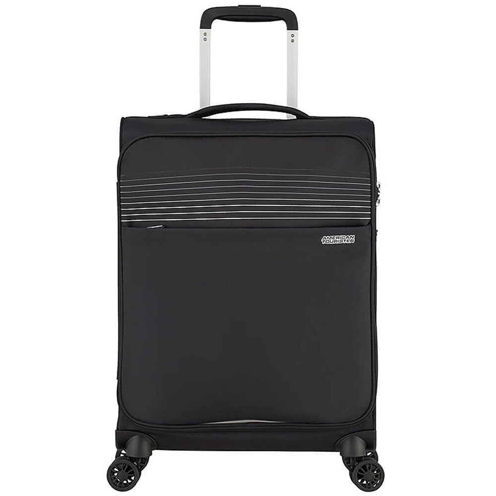Ultralight suitcase American Tourister Lite Ray textile on 4 wheels 94g*002 Jet Black (small)