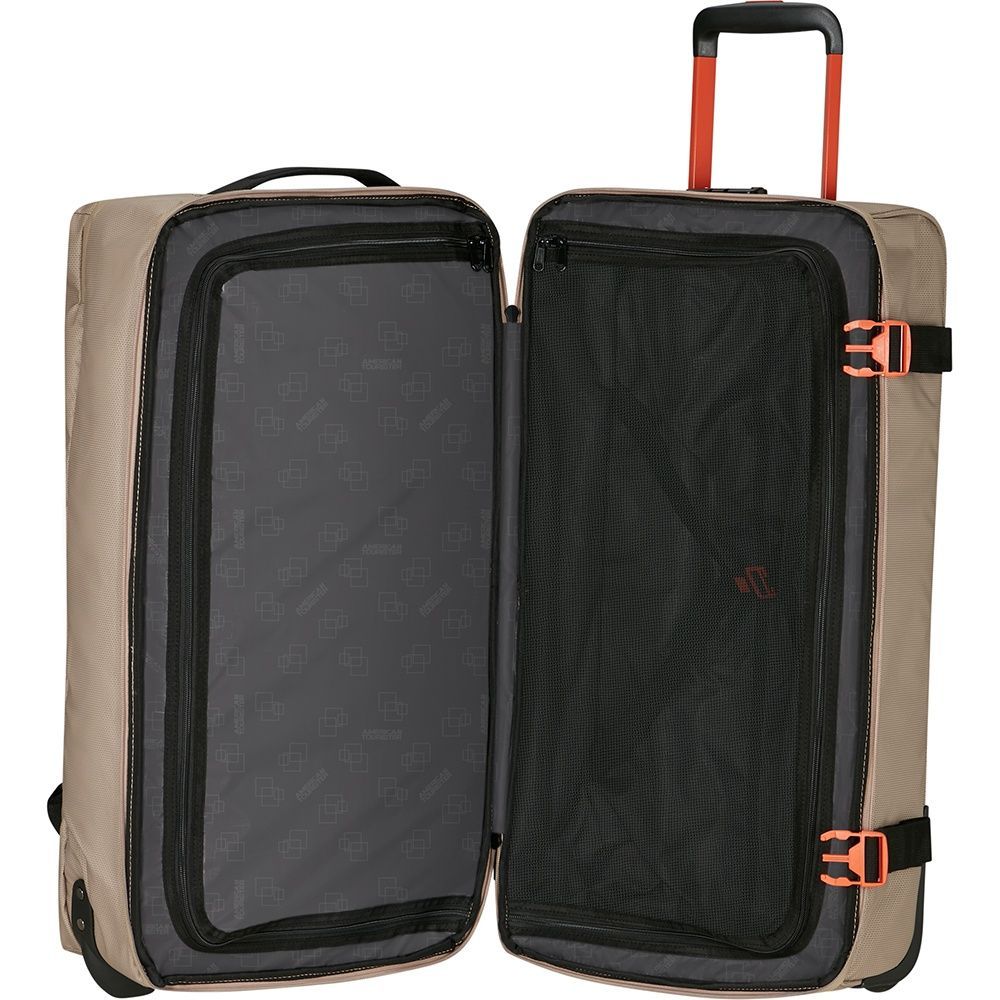 Сумка дорожная с пропиткой от влаги на 2-х колесах American Tourister Urban Track M MD1*202;15 LMTD Beige/Orange (средняя)