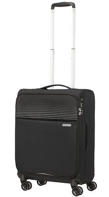 Ультралёгкий чемодан American Tourister Lite Ray текстильный на 4-х колесах 94g*002 Jet Black (малый)