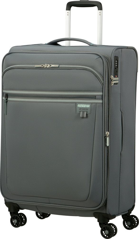 Lightweight suitcase American Tourister AeroSpin textile on 4 wheels MH6*002;18 Stone Basalt (medium)
