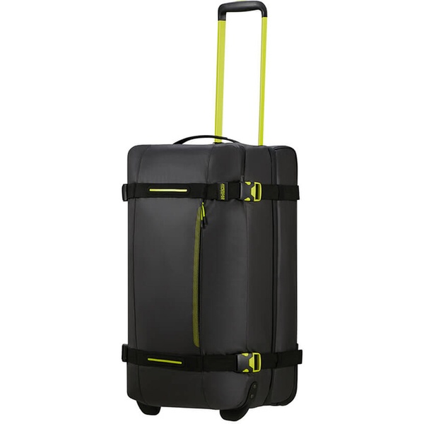 Travel bag with moisture protection on 2 wheels American Tourister Urban Track textile M MD1*202;19 LMTD Black/Lime (medium)