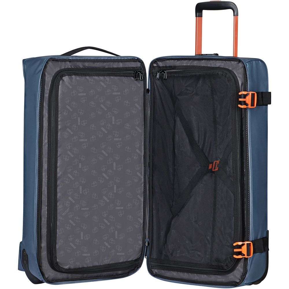 Сумка дорожня з просоченням від вологи на 2-х колесах American Tourister Urban Track M MD1*202;31 LMTD Navy/Orange (середня)