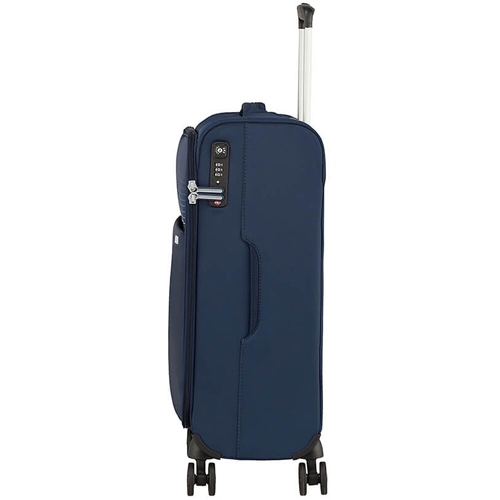 Ultralight suitcase American Tourister Lite Ray textile on 4 wheels 94g*002 Midnight Navy (small)