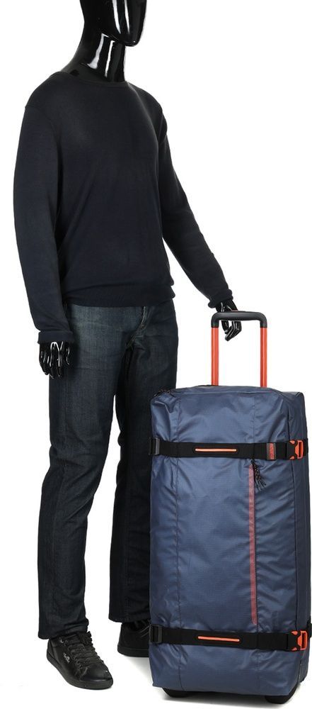Сумка дорожня з просоченням від вологи на 2-х колесах American Tourister Urban Track M MD1*202;31 LMTD Navy/Orange (середня)