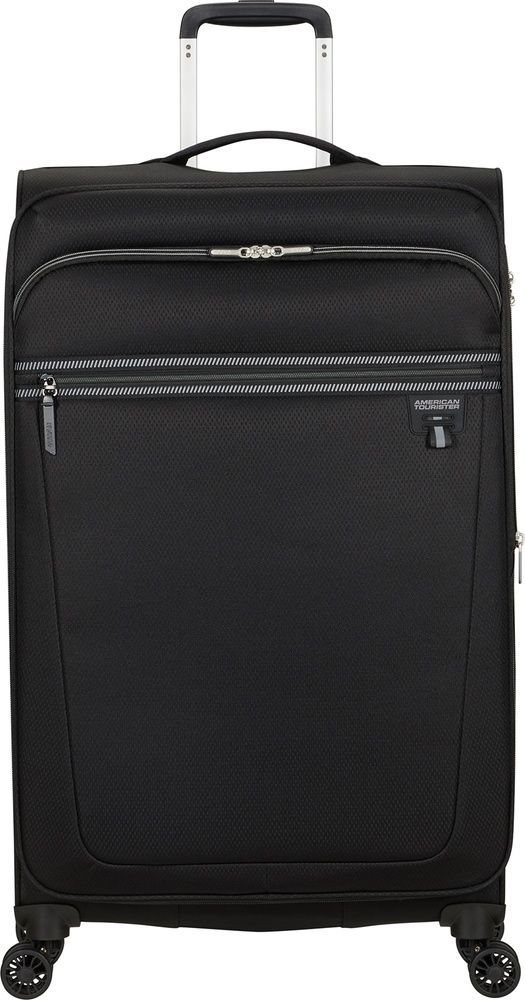 Lightweight suitcase American Tourister AeroSpin textile on 4 wheels MH6*003;09 Black (large)