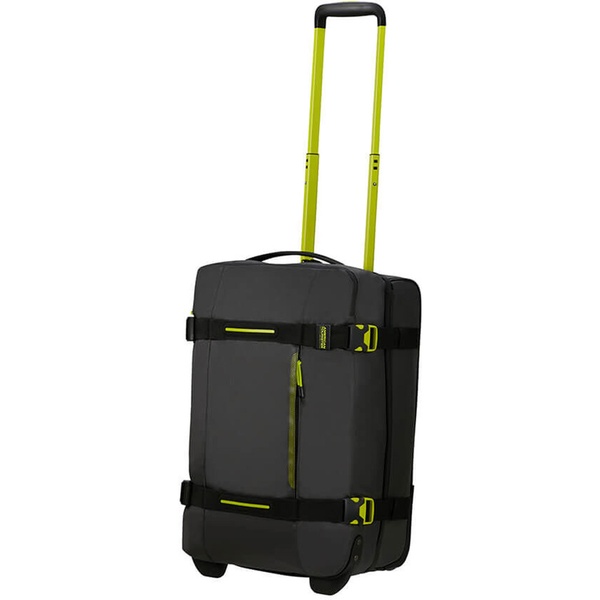 Дорожная сумка с защитой от влаги на 2-х колесах American Tourister Urban Track текстильная S MD1*201;19 LMTD Black/Lime (малая)