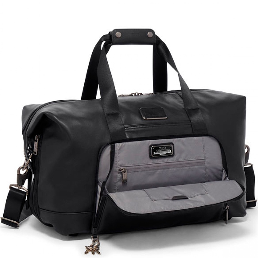 Leather bag Tumi Double Expansion Travel Satchel 09203159DL3 Black