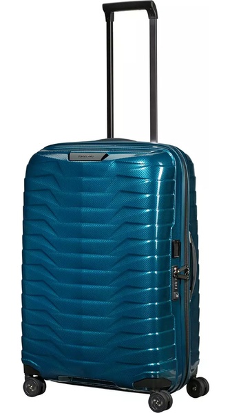 Suitcase Samsonite Proxis made of multi-layered material ROXKIN™ on 4 wheels CW6*002 Petrol Blue (medium)