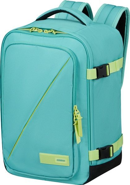 Рюкзак дорожный American Tourister Take2Cabin S для ручной клади в Ryanair 91G*004 Dusty Turquoise/Lime