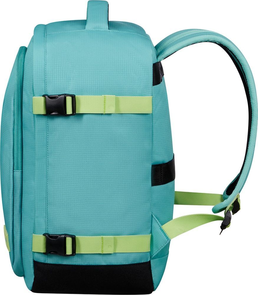 Travel backpack American Tourister Take2Cabin S for hand luggage in Ryanair 91G*004 Dusty Turquoise/Lime