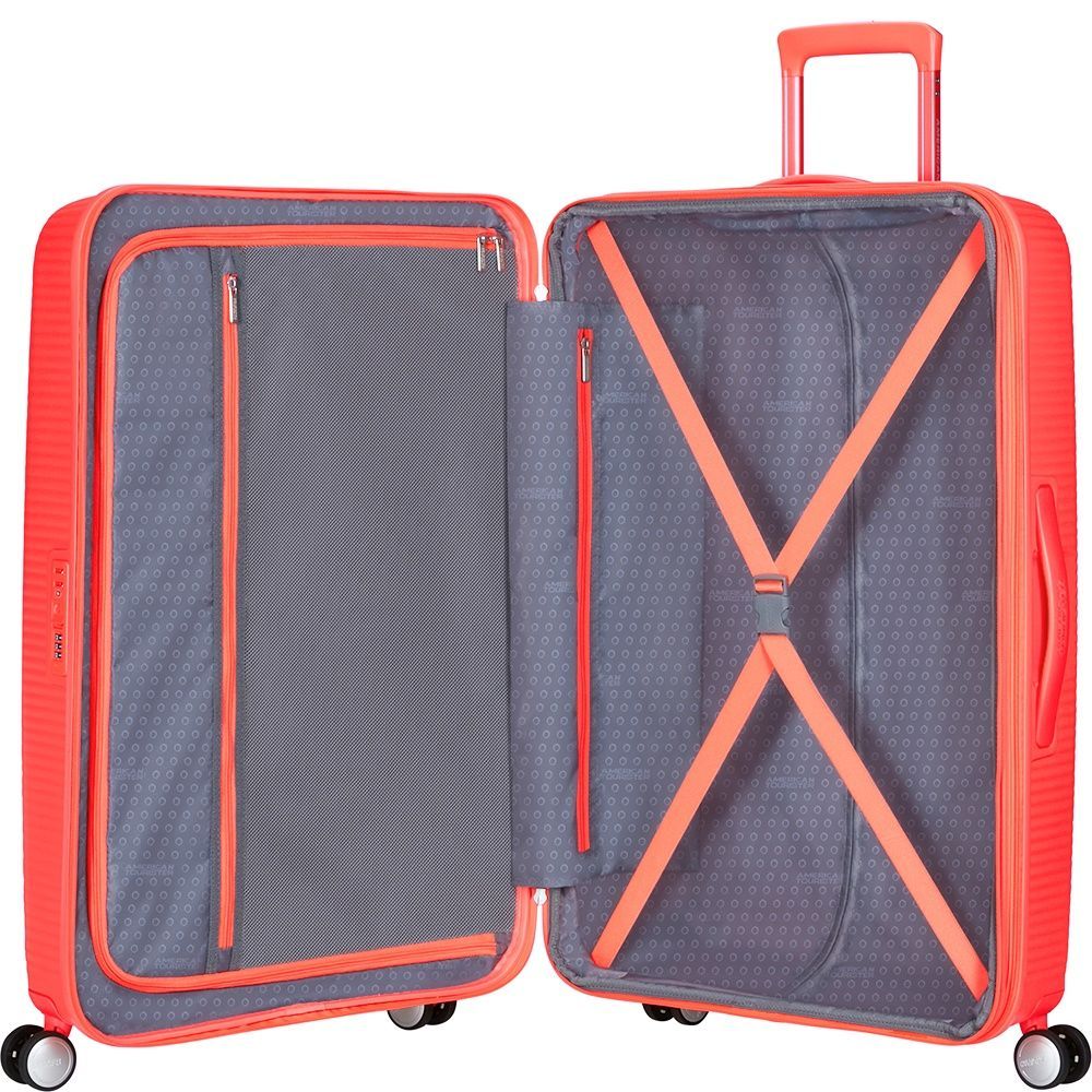 Чемодан American Tourister Soundbox из полипропилена на 4-х колесах 32G*003 Neon Orange (большой)