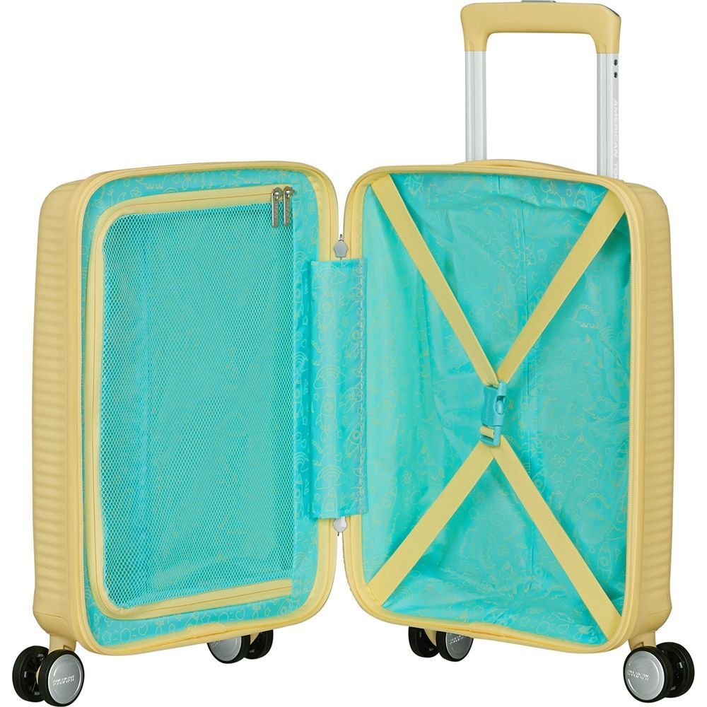 Валіза American Tourister SoundBox Mini із поліпропілену на 4-х колесах MG8*001 Pastel Yellow (екстра мала)