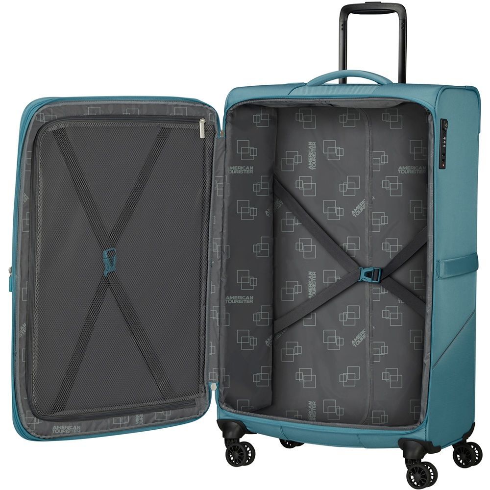 Чемодан American Tourister Summerride текстильный на 4-х колесах ME7*006;01 Breeze Blue (большой)